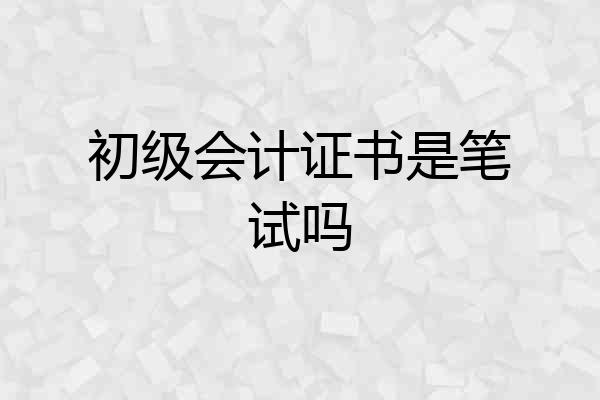初级会计证书是笔试吗