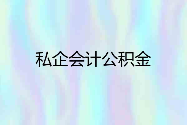 私企会计公积金