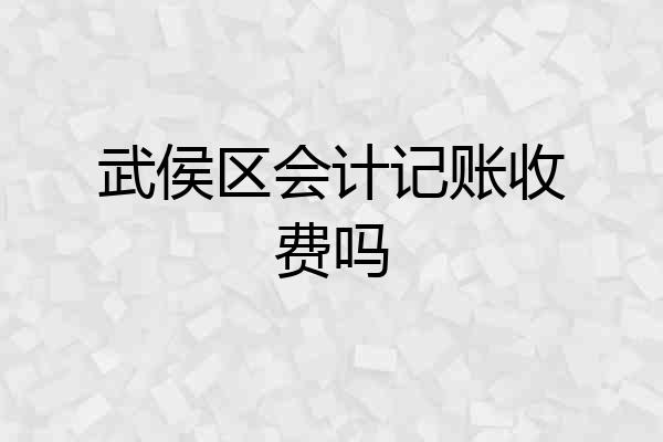 武侯区会计记账收费吗