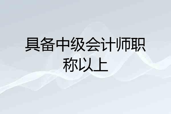 具备中级会计师职称以上