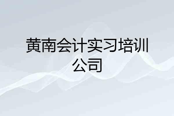 黄南会计实习培训公司