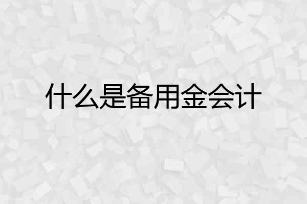 什么是备用金会计