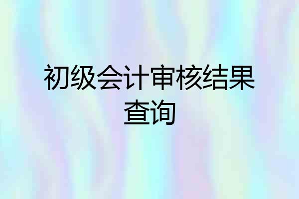 初级会计审核结果查询
