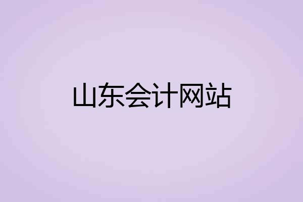 山东会计网站