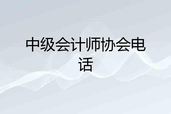 中级会计师协会电话