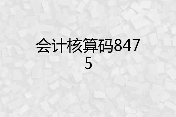 会计核算码8475