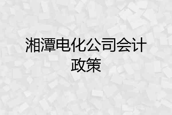 湘潭电化公司会计政策
