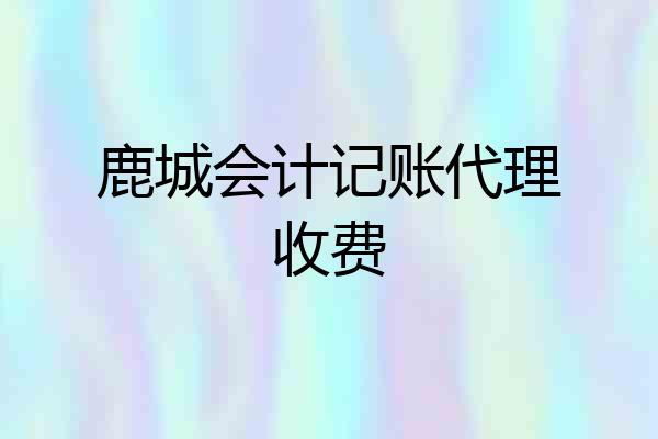 鹿城会计记账代理收费