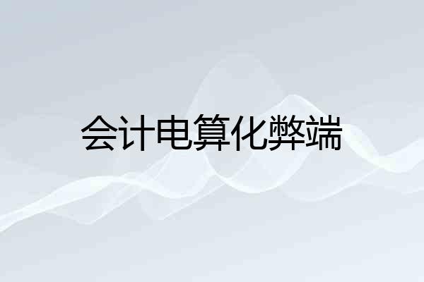 会计电算化弊端
