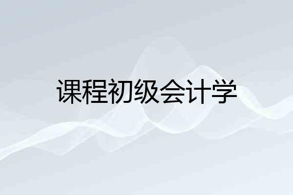 课程初级会计学