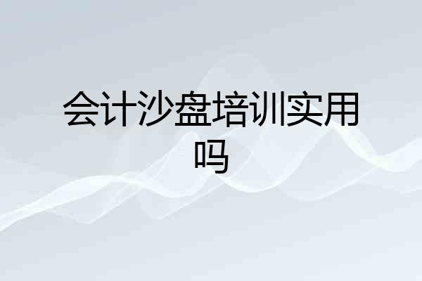 会计沙盘培训实用吗