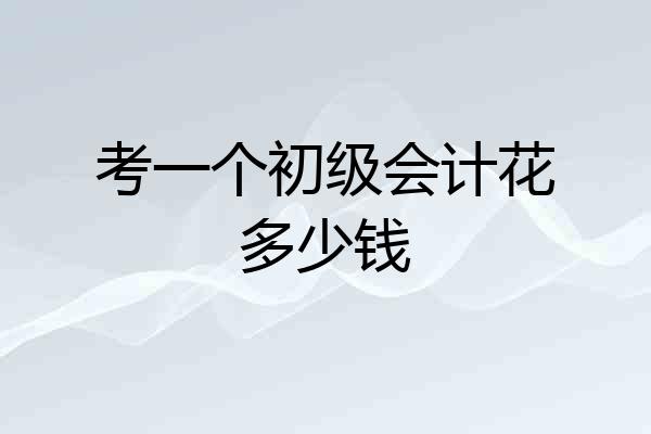 考一个初级会计花多少钱