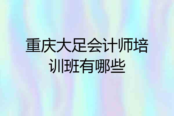 重庆大足会计师培训班有哪些