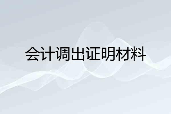 会计调出证明材料