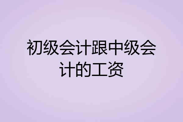初级会计跟中级会计的工资