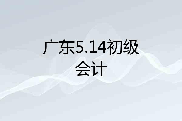 广东5.14初级会计