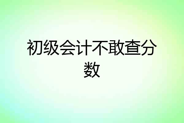 初级会计不敢查分数