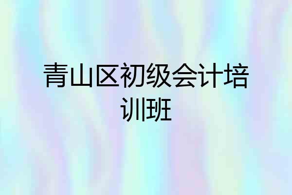青山区初级会计培训班