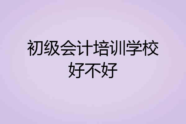 初级会计培训学校好不好