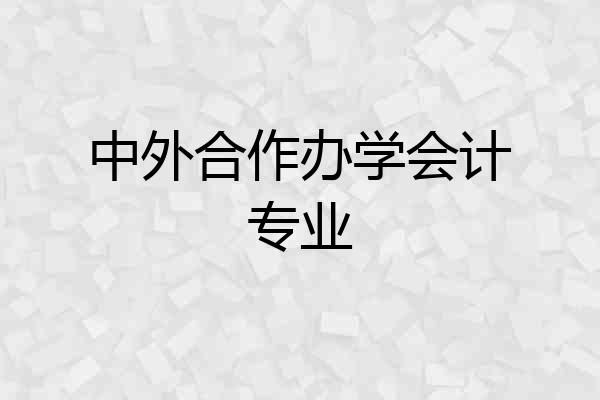 中外合作办学会计专业