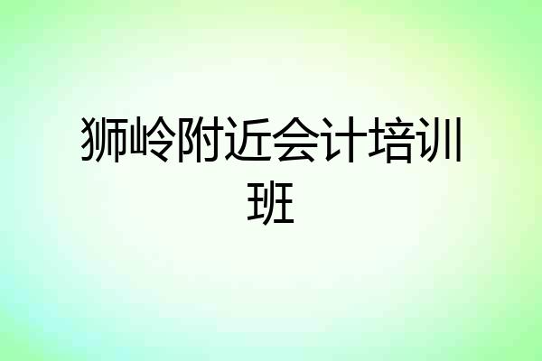 狮岭附近会计培训班