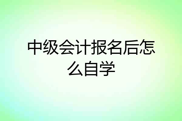 中级会计报名后怎么自学
