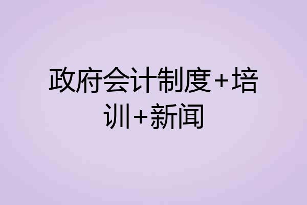 政府会计制度+培训+新闻