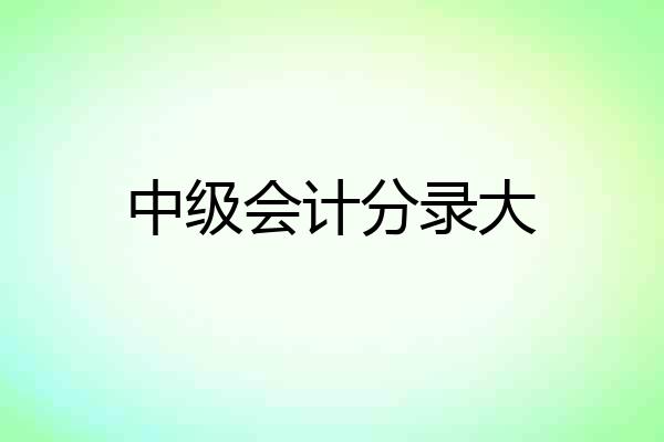 中级会计分录大