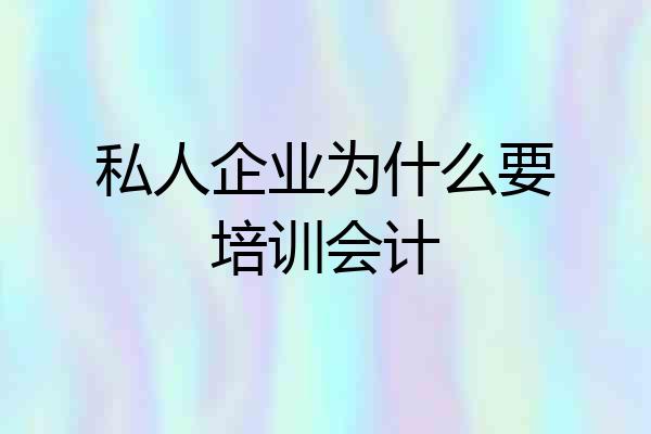 私人企业为什么要培训会计