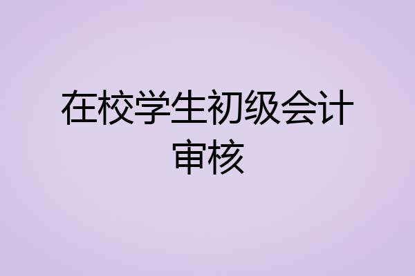 在校学生初级会计审核