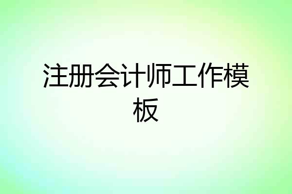注册会计师工作模板
