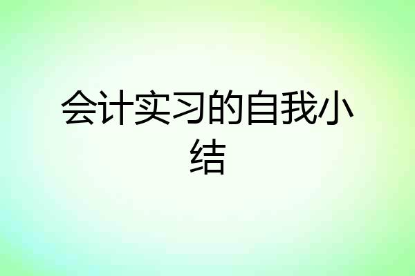会计实习的自我小结