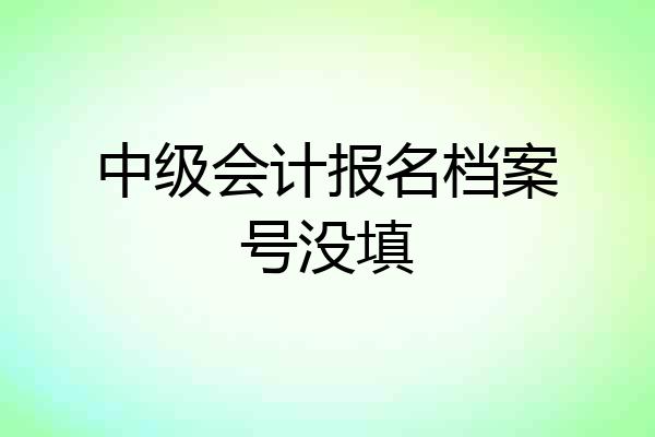 中级会计报名档案号没填