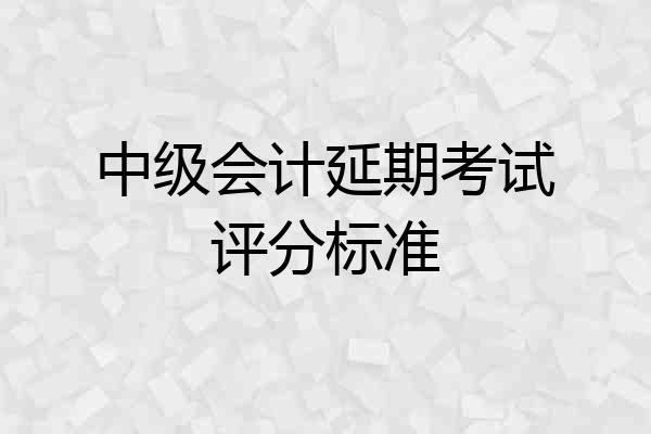 中级会计延期考试评分标准