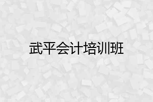 武平会计培训班