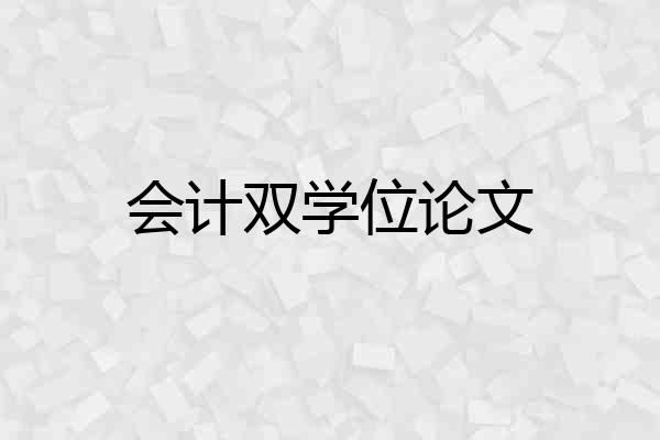 会计双学位论文