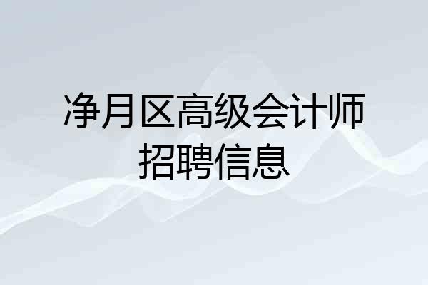 净月区高级会计师招聘信息