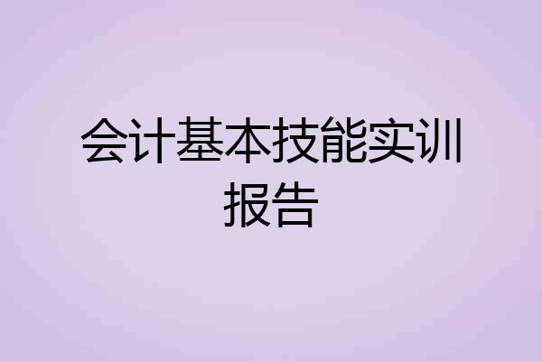 会计基本技能实训报告