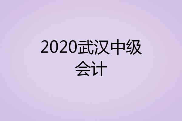 2020武汉中级会计