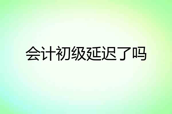 会计初级延迟了吗