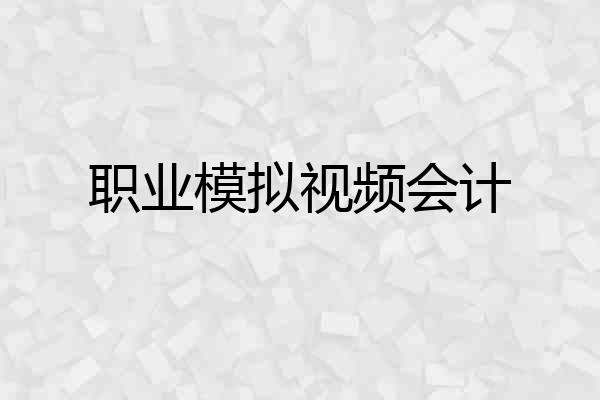 职业模拟视频会计