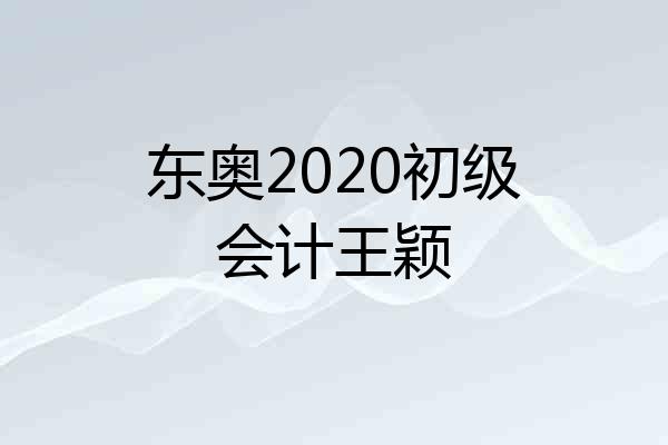 东奥2020初级会计王颖