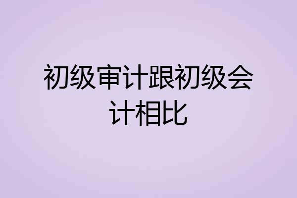 初级审计跟初级会计相比