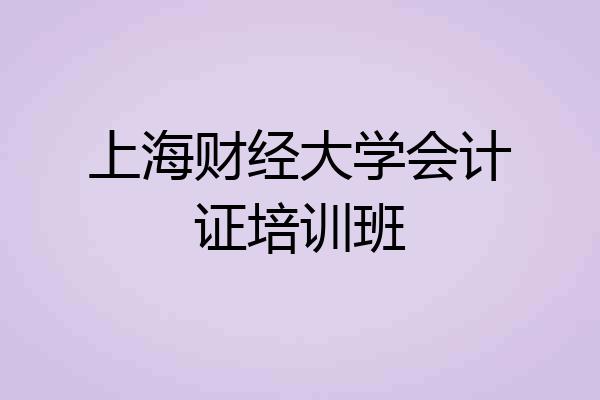 上海财经大学会计证培训班