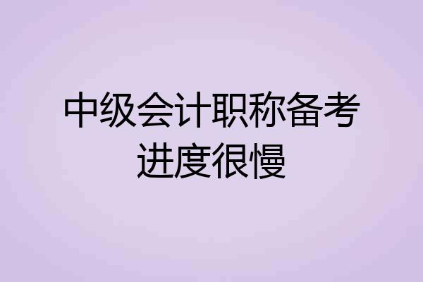中级会计职称备考进度很慢