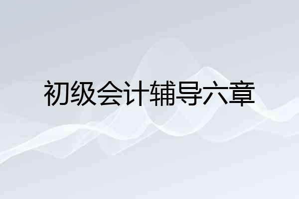 初级会计辅导六章