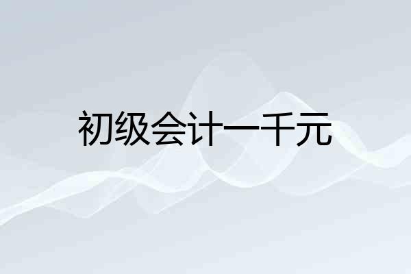 初级会计一千元