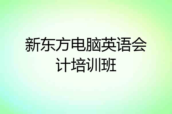 新东方电脑英语会计培训班