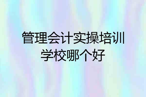 管理会计实操培训学校哪个好