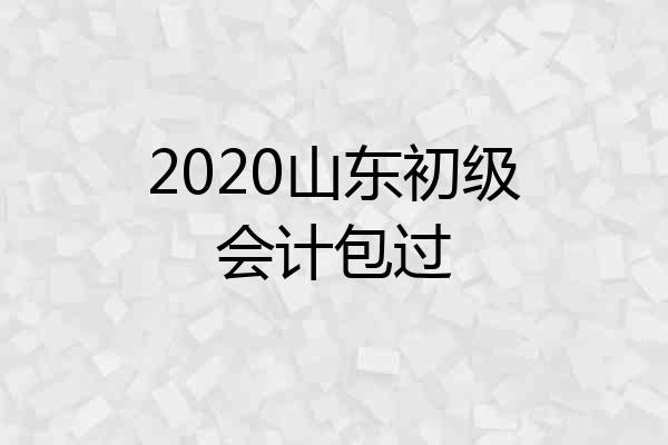 2020山东初级会计包过